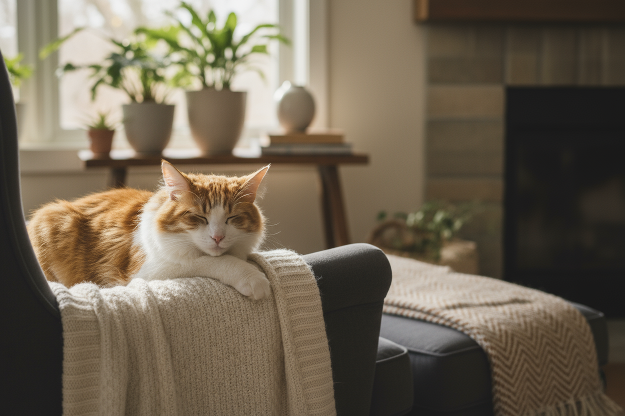 can you create a cat relaxing for my shopify banner page 